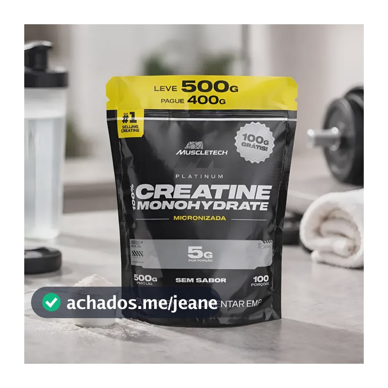 Suplemento Creatina Platinum Muscletech 500g Micronizada Sem Sabor
