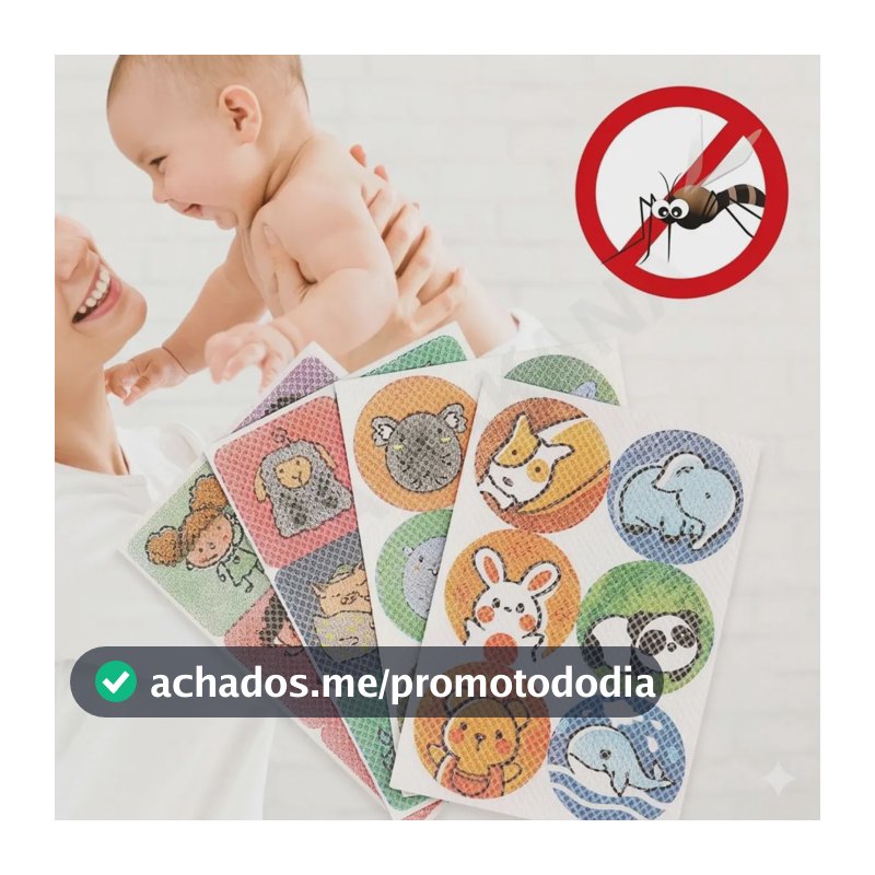144 Adesivo Repelente Infantil Bebê Sai Dai Mosquito Dengue Pernilongo Muriçocas Proteção 48h Citronela Natural Contra Insetos