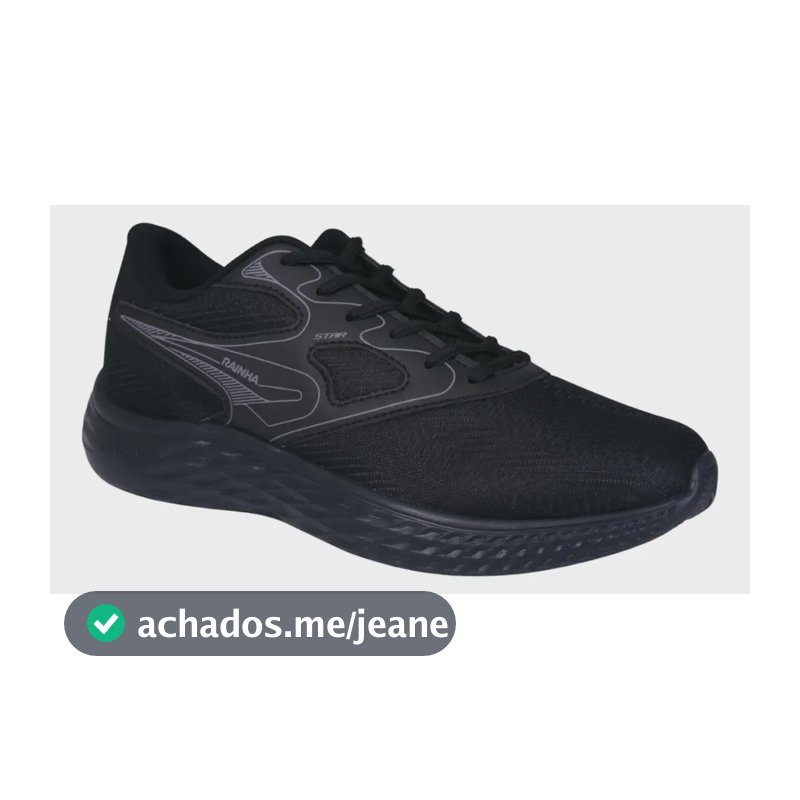 Tênis  Unissex Casual Rainha Star Original Treino Caminhada Preto/preto 39 Br