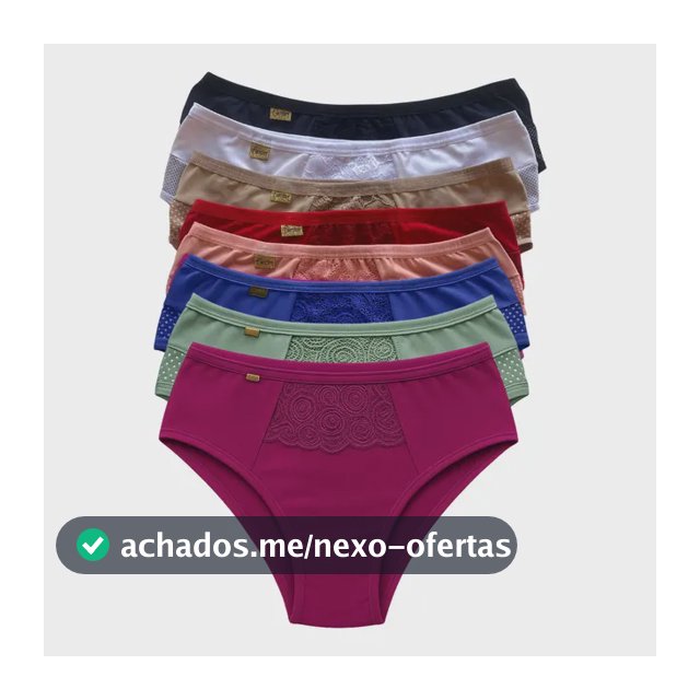 Kit 5 Calcinha Feminina Cintura Alta Cós Alto Conforto