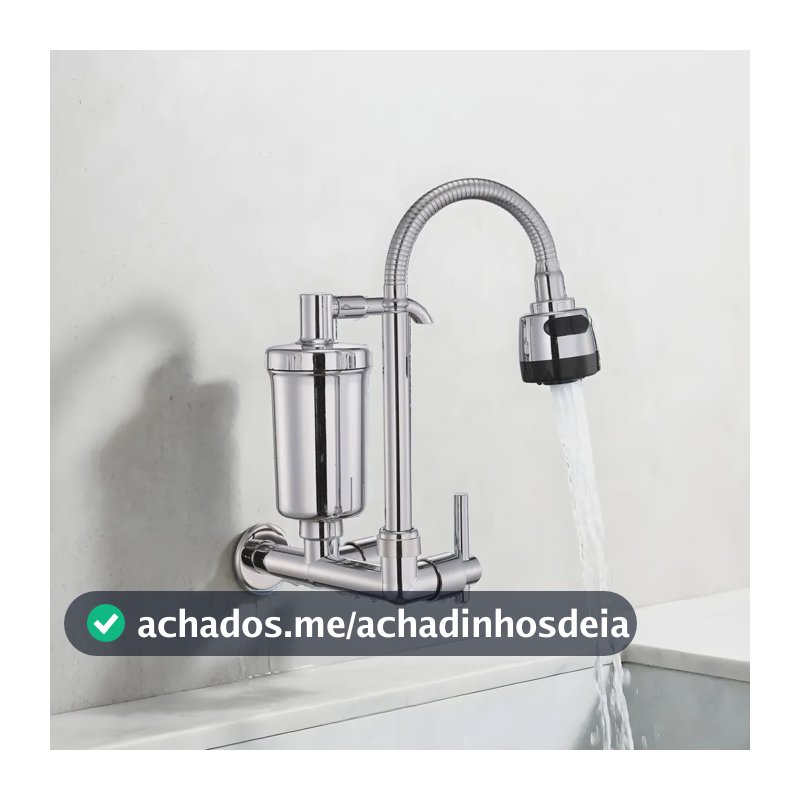 Torneira De Parede Com Filtro Para Cozinha Flexível Parede Prateado Parede