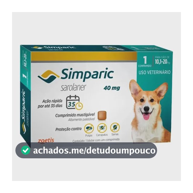Zoetis Simparic 40mg 1 Comprimido Cão
