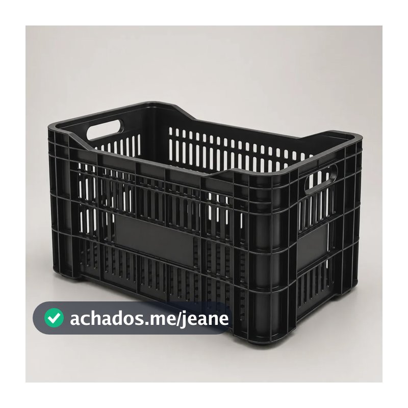 Caixa Plástica Empilhavel 52 Litros Hortifruti Organizadora Cor Preto