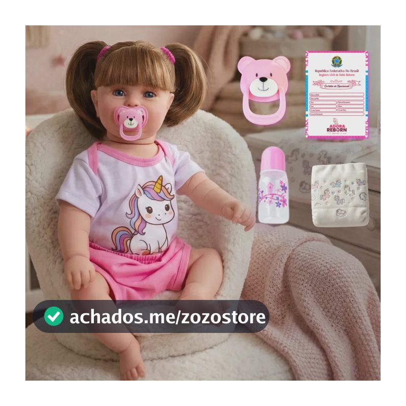 Bebê Boneca Reborn Menina Maddie Unicórnio Corpinho Silicone