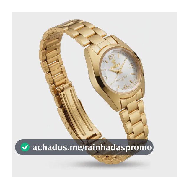 Relógio Feminino Orinet Original A Prova D Agua Luxo Gw Dourado Branco