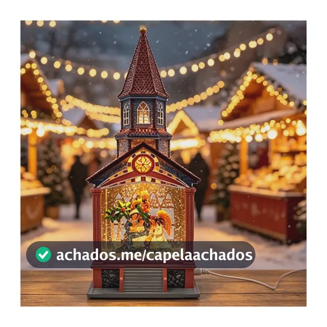 Enfeite Natalino Igreja Led Presépio Globo De Neve