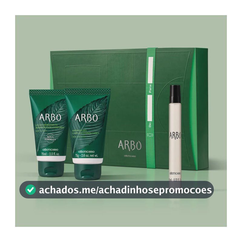Kit Presente Arbo Masculino Boticário (3 Itens)