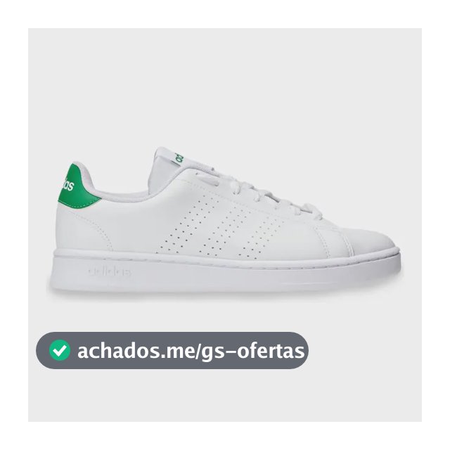 Tênis Masculino E Feminino Advantage 2.0 adidas Branco E Verde Liso 34 Br