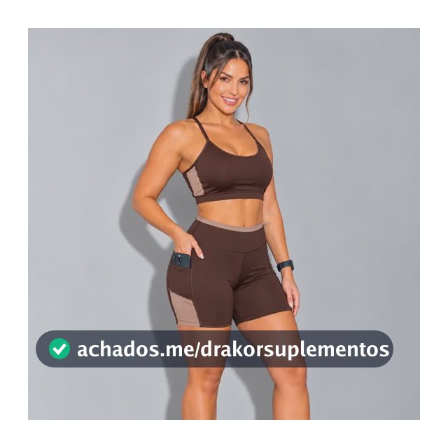 Conjunto Academia Top E Short Com Bolso Zero Transparência