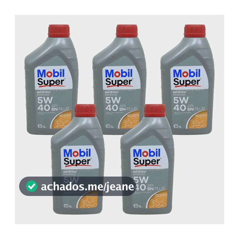 Kit 5 Óleos Motor 5w40 Sintético Mobil Sn Plus