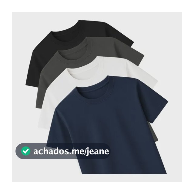 Kit Camiseta Masculina Basica Algodão 4 Unidades Premium Fit