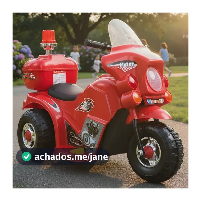 Moto Elétrica Brinq Kids Giroflex Infantil 6V Vermelha Com Baú e Pedal