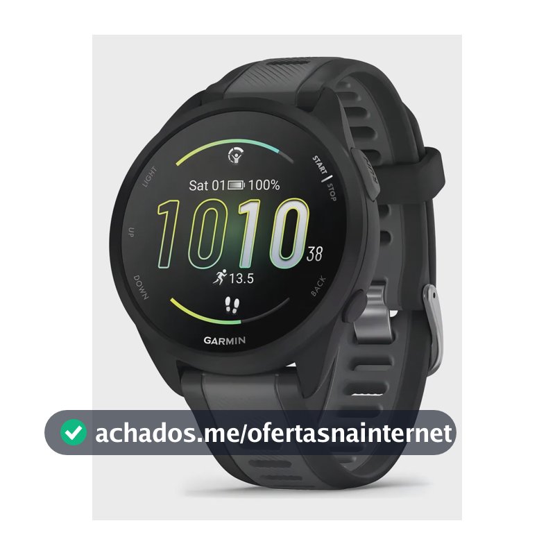 Relógio Garmin Forerunner 165 Basic Amoled Preto Desenho da pulseira Mesh