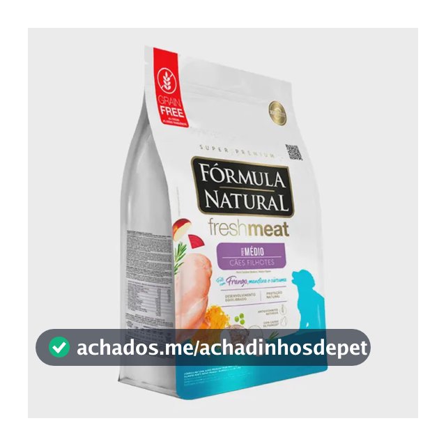 Ração Seca Fórmula Natural Cães Filhotes Médios 12kg Carne Fresca