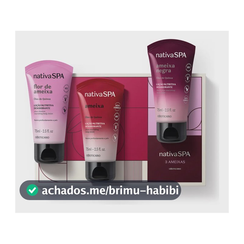 Mini Kit Presente Nativa Spa Ameixa Boticário (3 Itens)