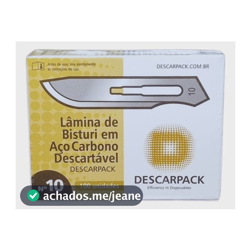 Dermaplaning Lamina Bisturi N 10 C/ 100 Anvisa Aço Carbono