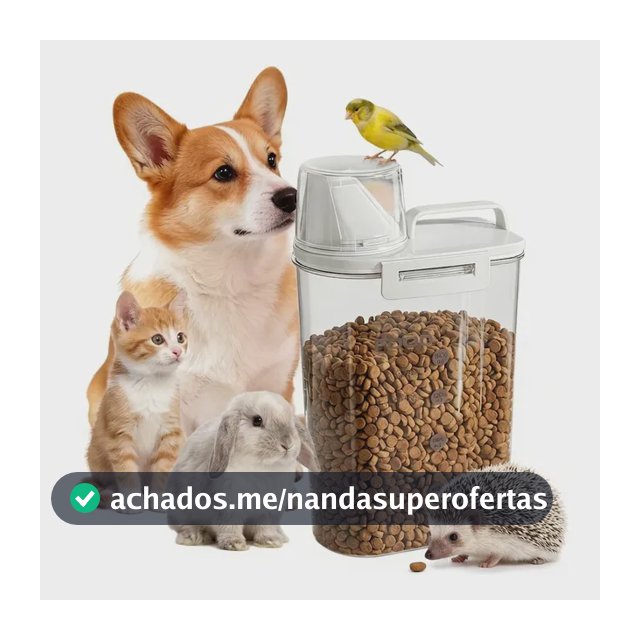 Porta Ração 2.5l Com Tampa Dispenser Pet Gato Cachorro Transparente