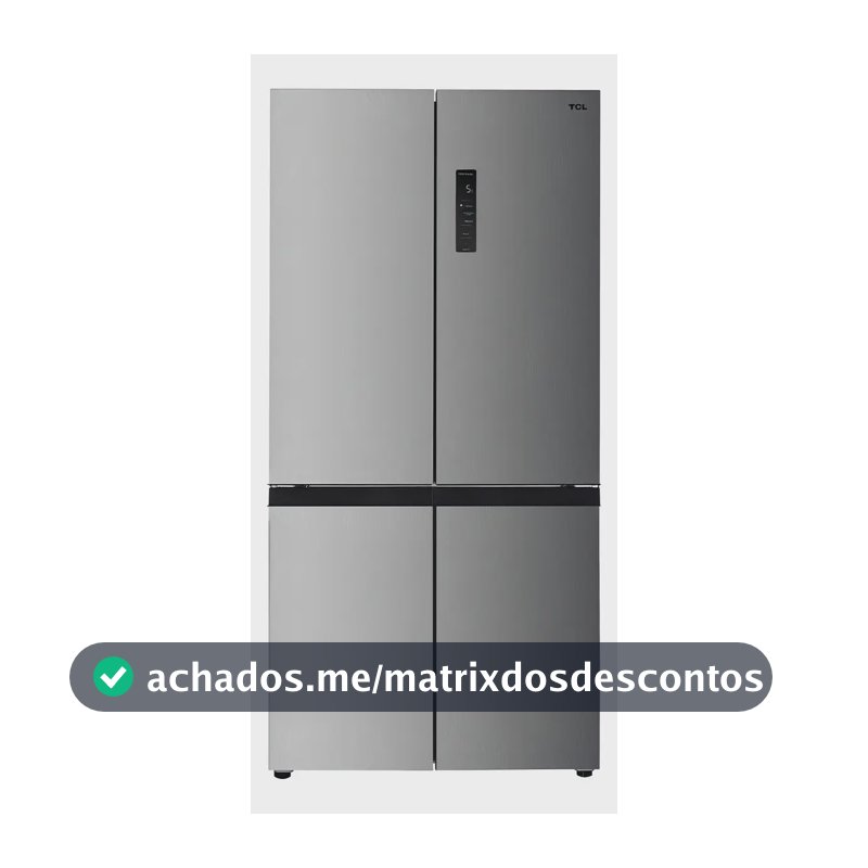 Geladeira Tcl 589 Litros Inox Twin Eco Inverter Frost Free Multidoor Espaço Flex 110v C589cdn1