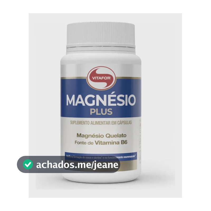Bisglicinato Magnesio Quelato Vitafor Plus 90 Capsulas Original + Nfe