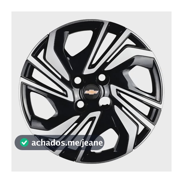 Jogo 4 Calota 14 Preto Prata Onix Hatch Plus 2020 2022 2024 Prata/preto