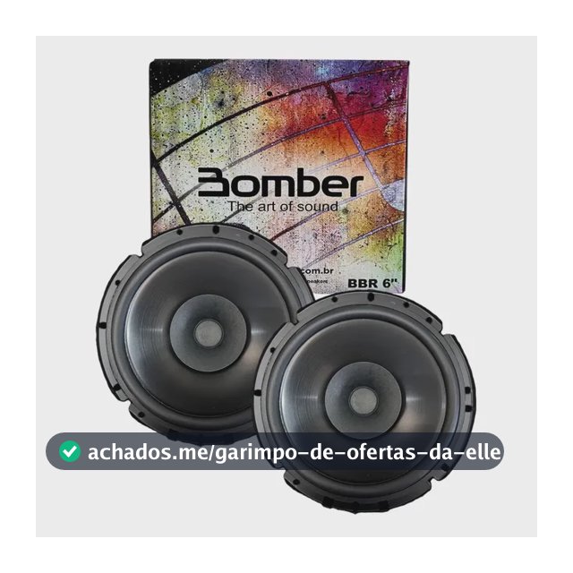 Alto Falante Bomber Bbr6 6pol 100rms Full Range Montadora Cor Preto