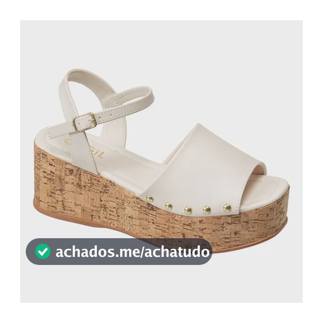 Sandália Feminina Anabela Salto Alto Tacha Lateral Gigil