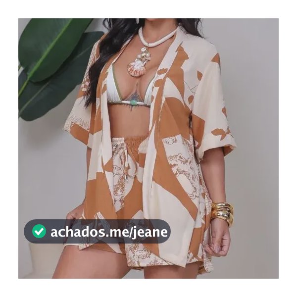 Conjunto Feminino Kimono Shorts C/bolso Saida De Praia Verão