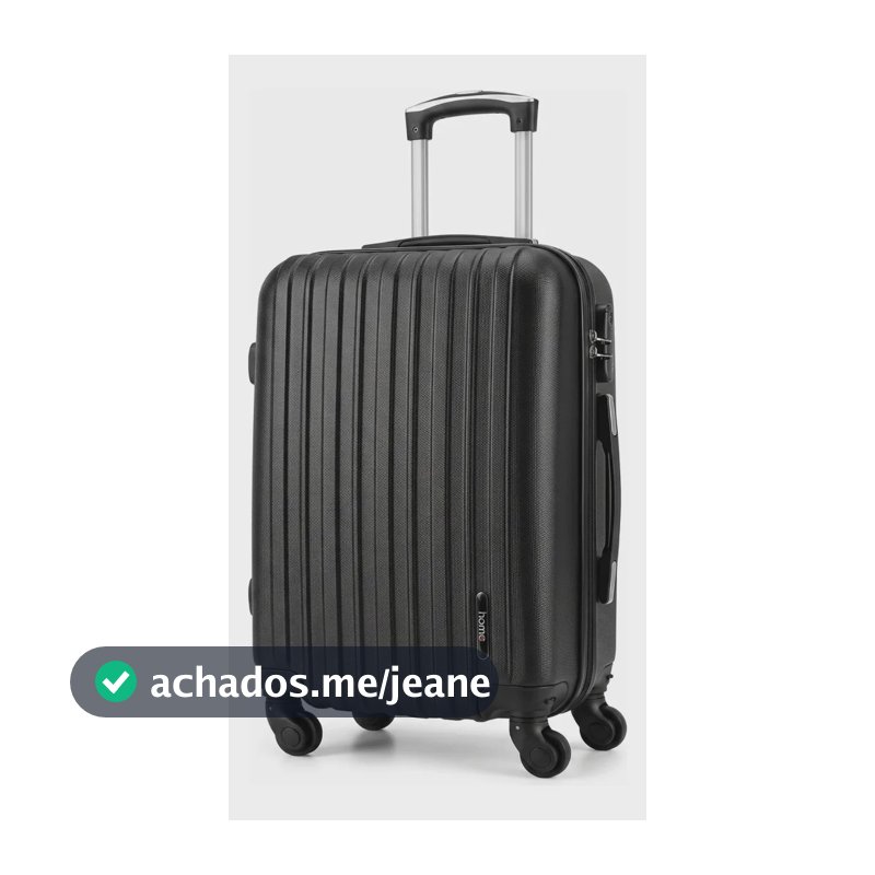 Mala De Bordo Pp 18  Abs Preta 4 Rodas Giro 360 Padrão Anac Preto