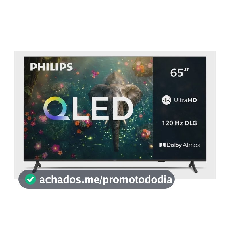 Smart TV Philips 65 polegadas QLED 4K UHD Wi-Fi Bluetooth 120 Hz DLG HDR10+ 65PQG7811/78