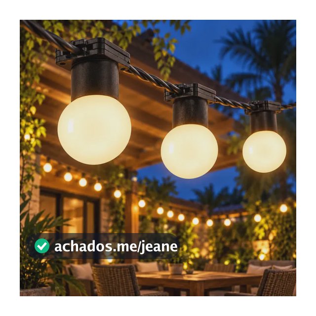Varal De Luzes Led 10m Externo Com Lâmpadas Gambiarra Cordão