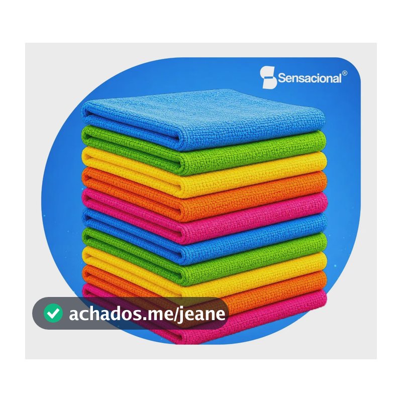 Kit 10 Flanela Microfibra Limpa Vidro Pia Pano Multiuso Tipo Sortidos