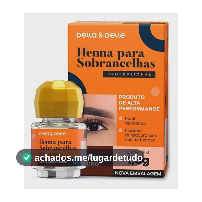 Henna Para Sobrancelhas Della & Delle Castanho Escuro 1,5g