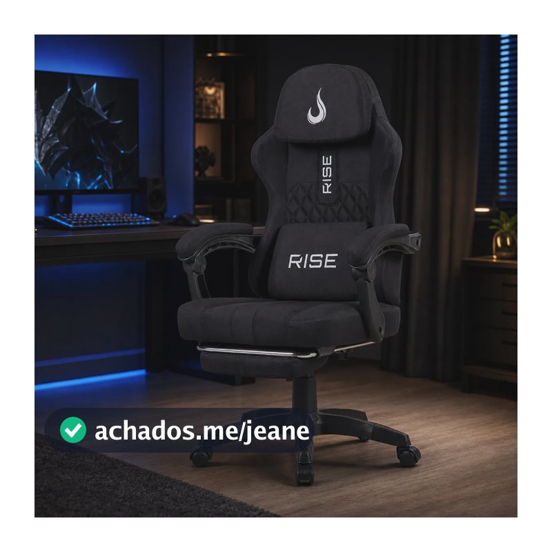 Cadeira Gamer Rise Mode Z11 Preta, Angulo Ajustável 100kg Preto Tecido