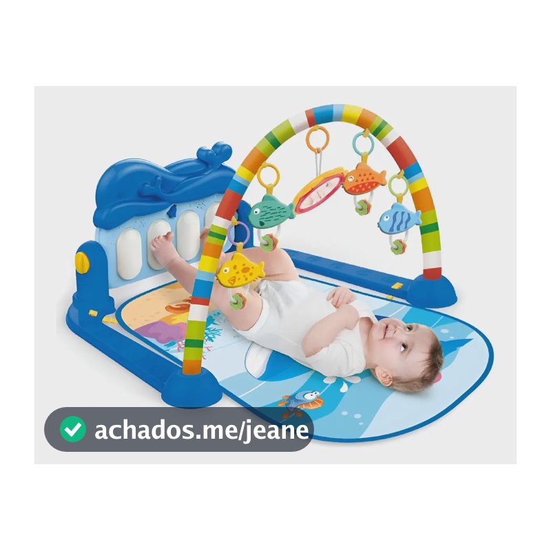 Tapete De Atividades Baby Com Play Piano Baleia Azul - Interativo