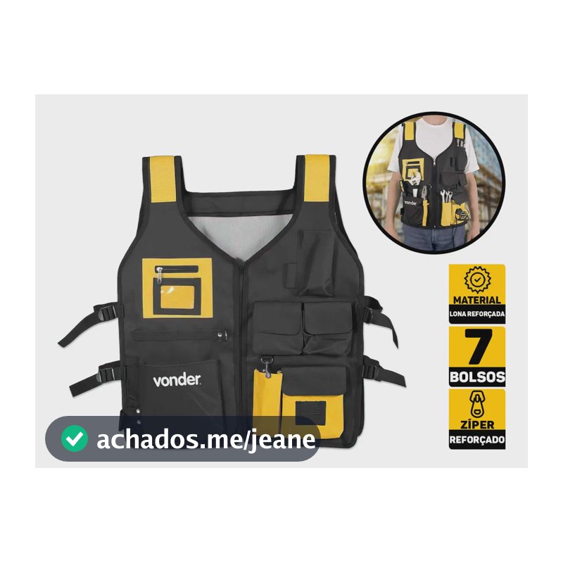 Colete Porta Ferramentas Profissional Reforçado Cl013 Vonder