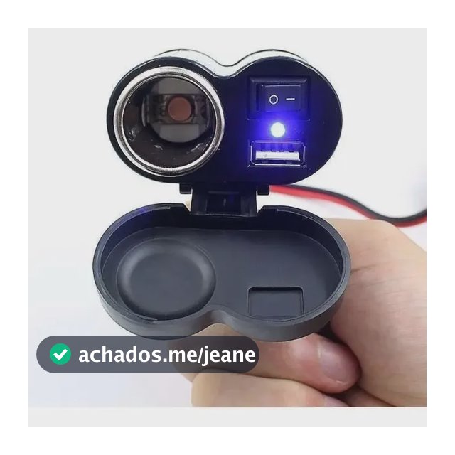 Carregador Moto 12v 2 Em 1 Usb Isqueiro Impermeável