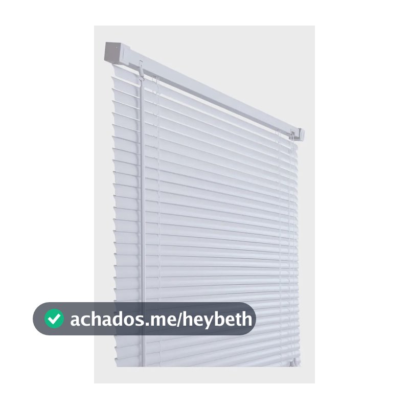 Cortina Persiana Para Quarto Escritório Sala Horizontal 140cm Cor Branco