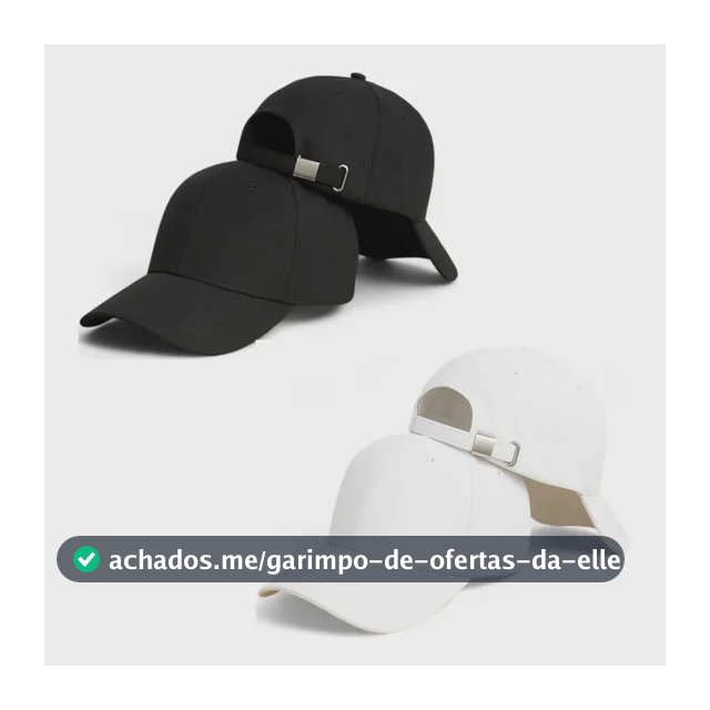 Kit 2 Boné Básico Liso Aba Curva Ajustável Unissex Baseball Preto-branco Un Liso