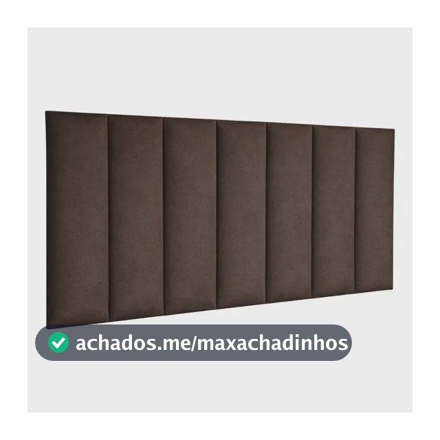 Cabeceira Modular Estofada Cama Placas 45x20 Retangulares Marrom Casal Padrao - 7 Placas