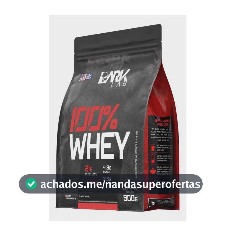 Whey Protein Concentrado 100% 900g Refil Dark Lab Sabor Cappuccino