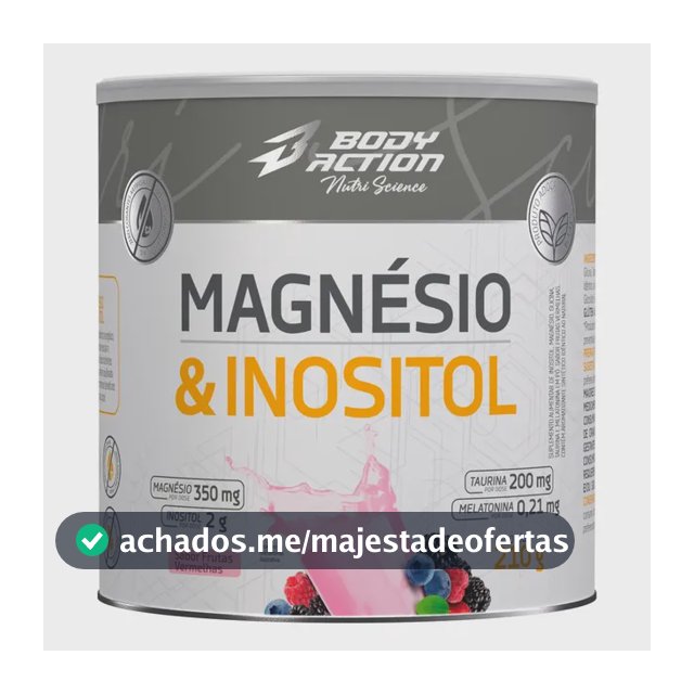Mineral/Vitamina Bodyaction Nutri Science Magnésio E Inositol Taurina Melatonina 210g em pó sabor Frutas vermelhas x 210g