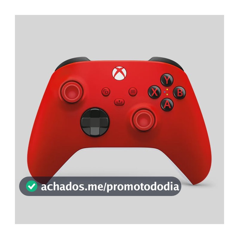 Controle Sem Fio Xbox Series X S Microsoft Pulse Red para PC, One e Smart TVs