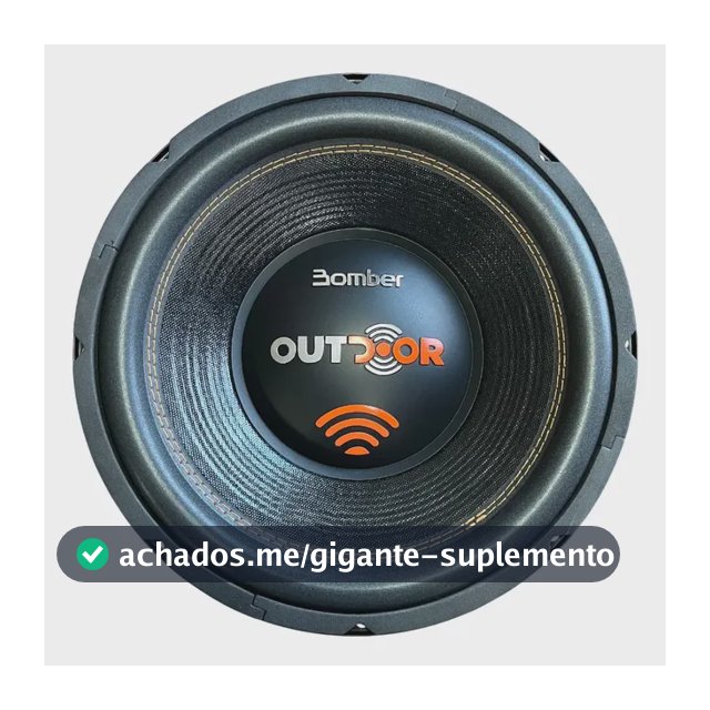 ALTO FALANTE Bomber Outdoor 12 Polegadas 500 Watts Rms 4 Ohms Subwoofer CAIXA TRIO SOM AUTOMOTIVO Cor Preto