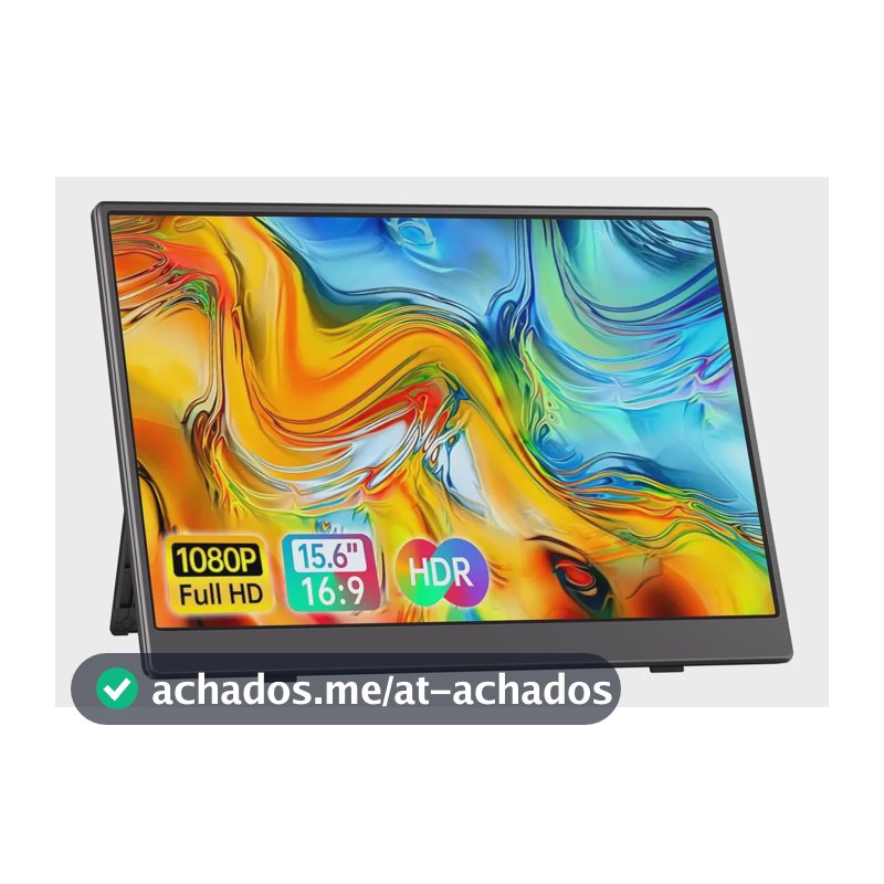 Monitor Portátil 15.6'' Tela Externa Hdr Ips 1080p Ultrafino Preto 127/220v