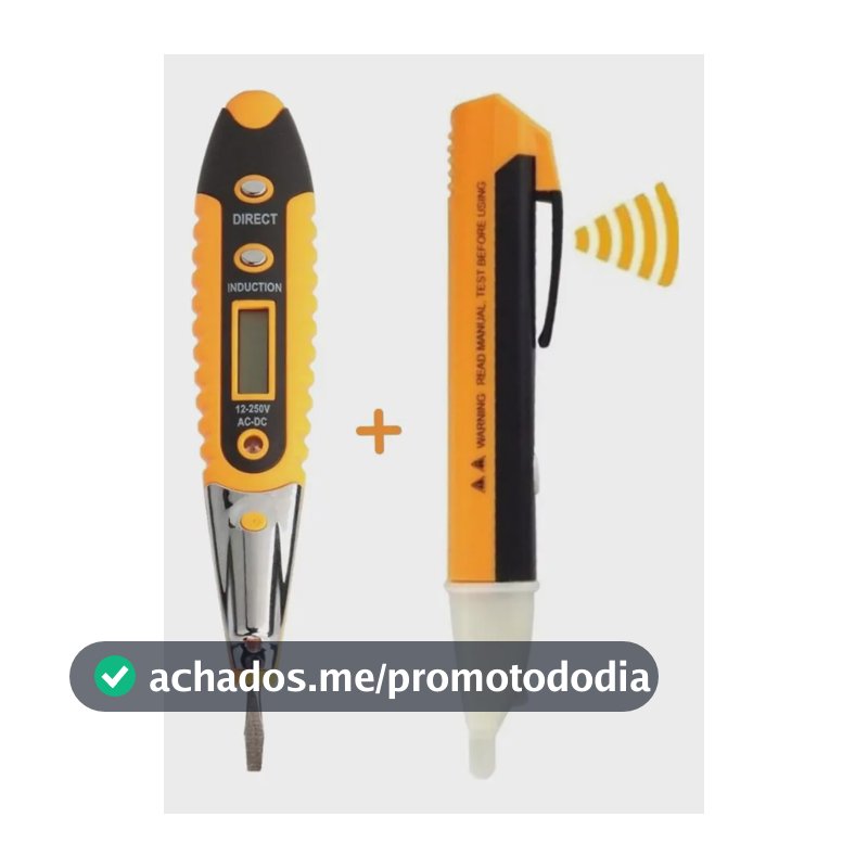 Kit Eletrica Chave Teste Digital + Caneta Detectora Tensão 1