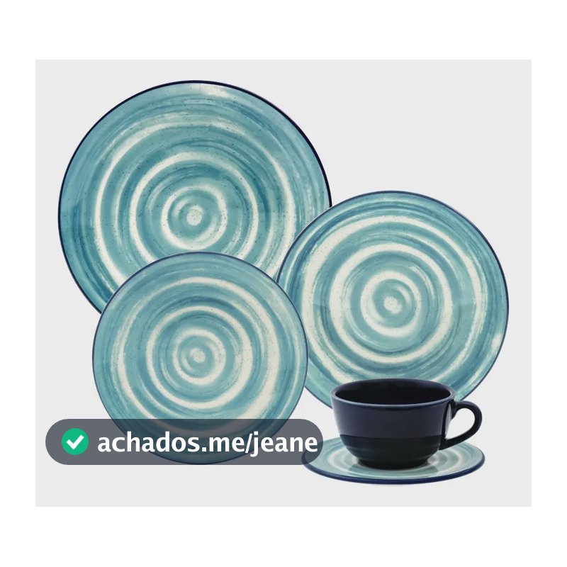 Aparelho De Jantar E Chá 20 Peças Unni Oceânica