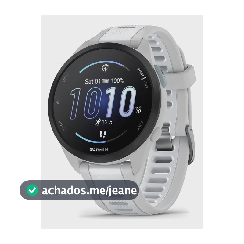 Relógio Garmin Forerunner 165 com Monitor Cardíaco de Pulso e GPS cor cinza