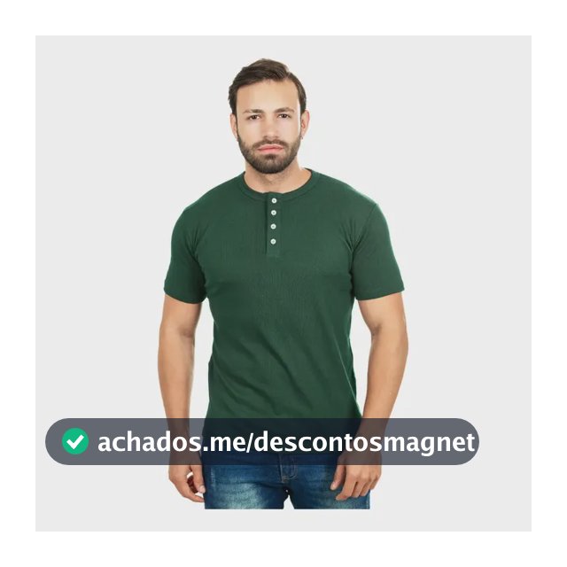 Camiseta Henley Masculina Jsilver Slim Manga Curta 4 Botões