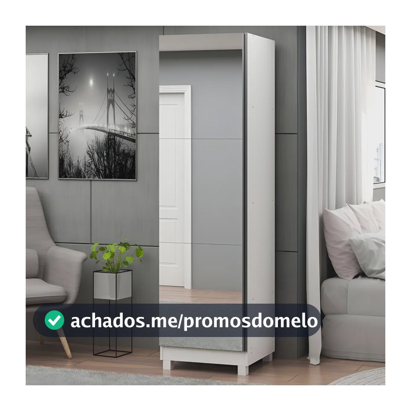 Sapateira 1 Porta Espelhada Gold Gelius Móveis