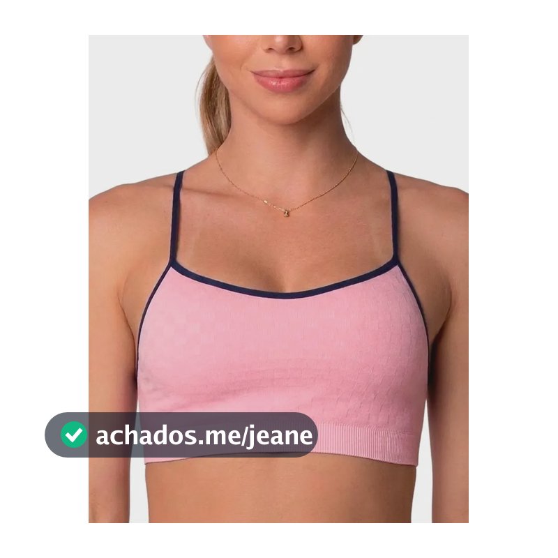 Top Selene Com Bojo Removível Fitness Sem Costura Alça Fina Rosa Liso M - 38 A 40